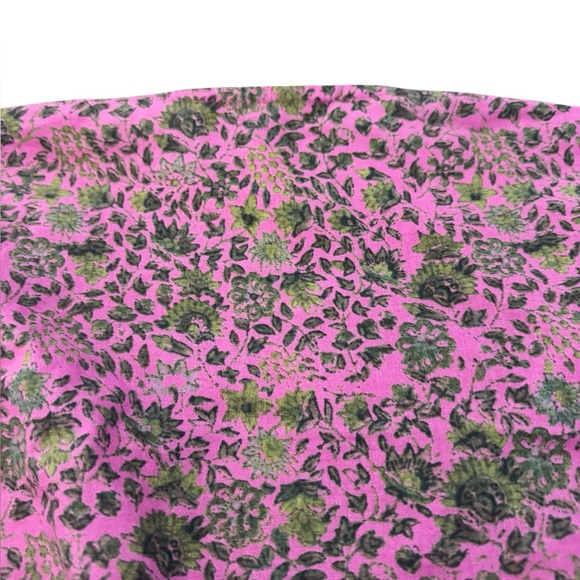 Celina Moon Pink‎ & Green Floral Print Tassels Relaxed Fit Mini Dress Medium - Picture 10 of 10